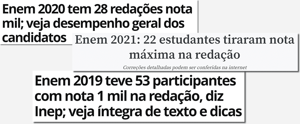 Pouquíssimos tiram 1000 na redação do ENEM